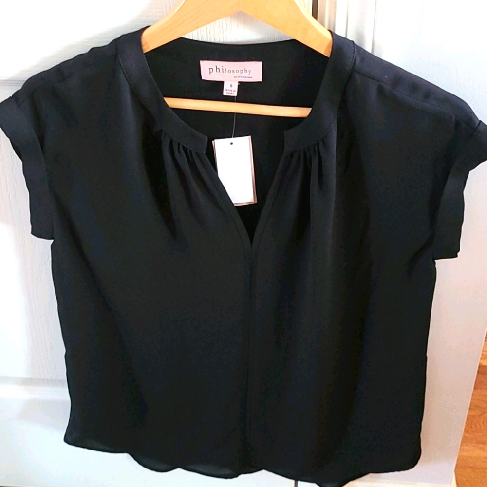 NWT Philosophy Black Blouse Size Small